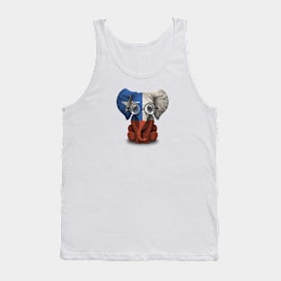 Baby Elephant with Glasses and Chilean Flag Tank Top